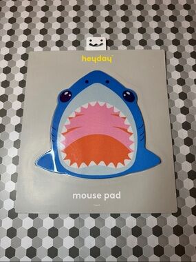 heyday Blue Shark Graphic Mouse Pad with Pink & Orange Mouth